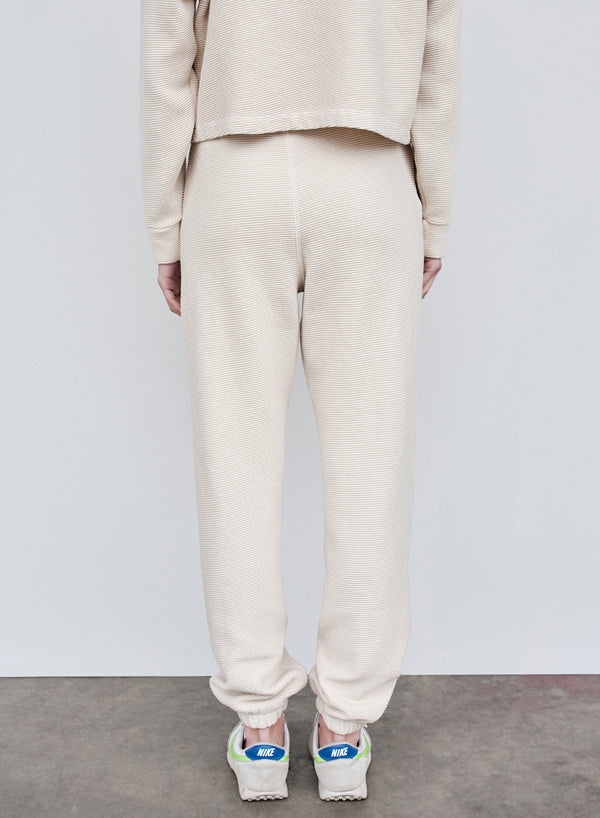 Stateside Horizontal Rib Sweatpant In Cream