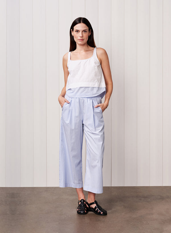 Stateside James Pinstripe Tank In Dove Blue