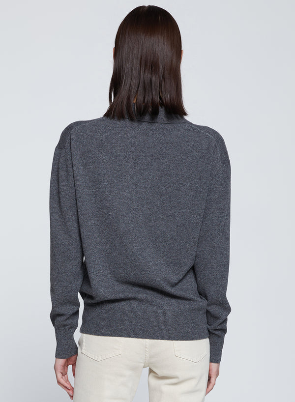 Stateside Johnny Collar Sweater In Charcoal