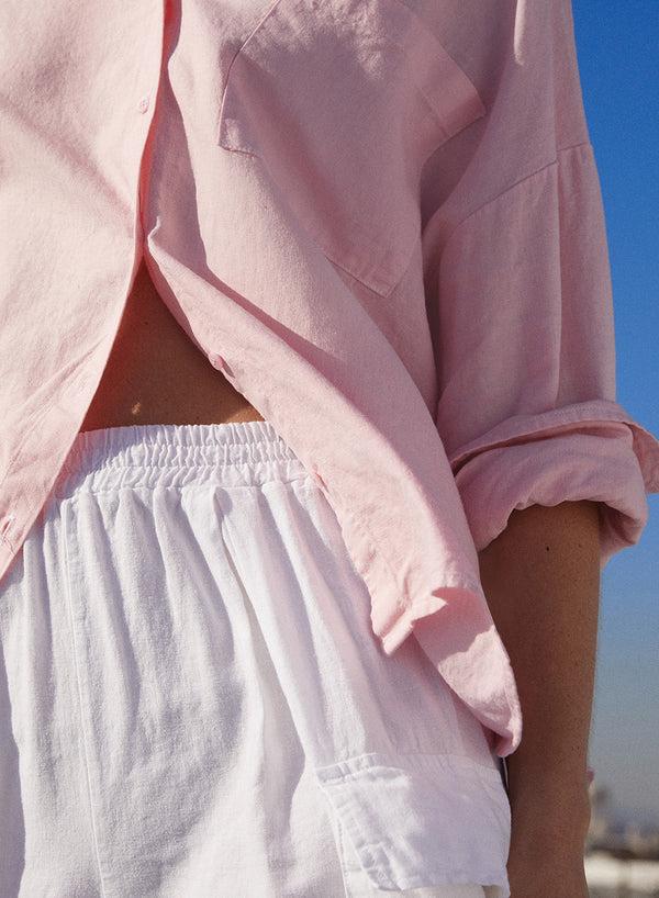 stateside Linen Cargo Short in White