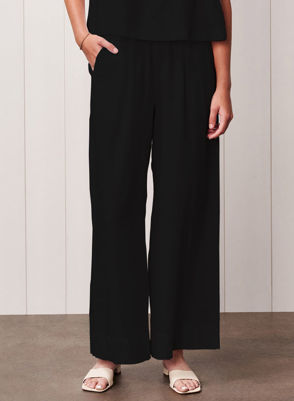 Stateside Linen Drawstring Trouser In Black
