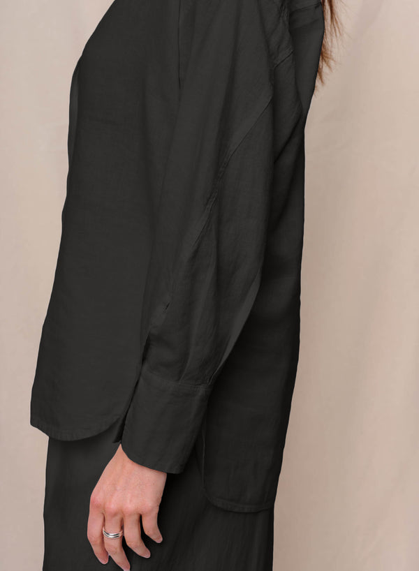 Stateside Linen Oversized Shirt In Black