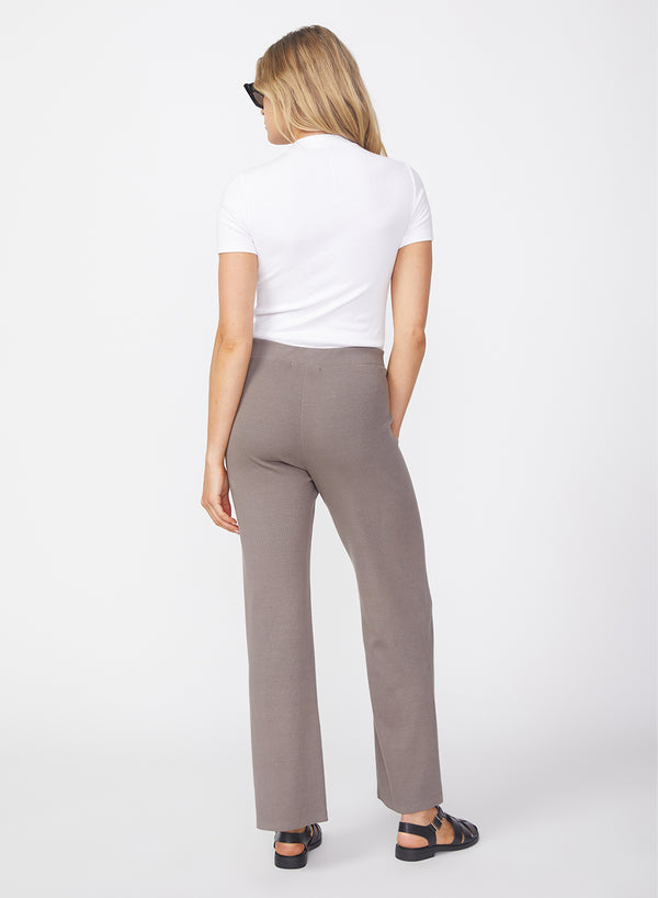 Stateside Luxe 2x1 Rib Cropped Pant In Twig