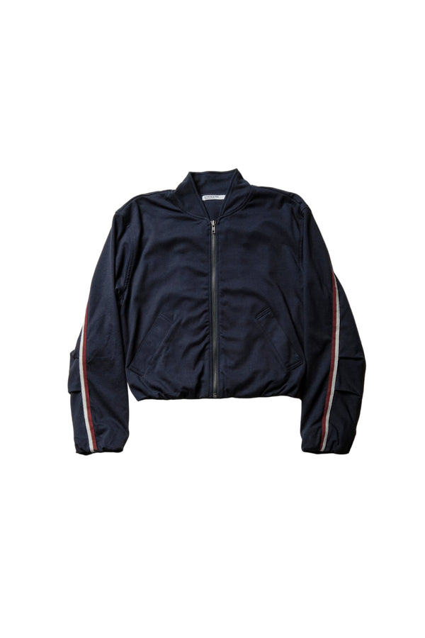 Stateside Luxe Ponte Bomber Jacket In New Navy