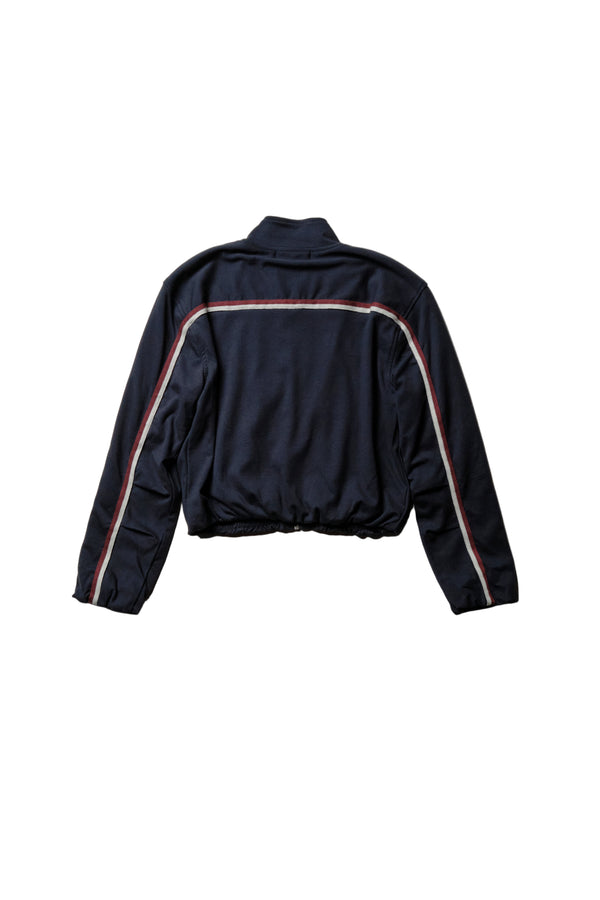 Stateside Luxe Ponte Bomber Jacket In New Navy