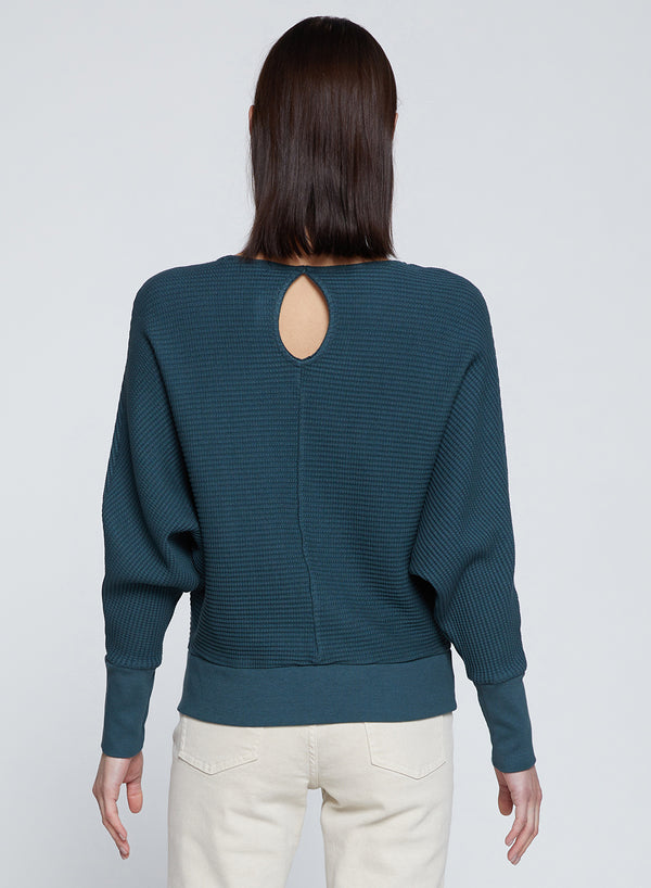 Stateside Luxe Thermal Dolman Boatneck In Verde
