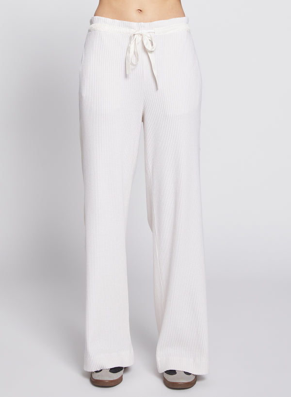 stateside Luxe Thermal Ruched Waist Pant in Cream