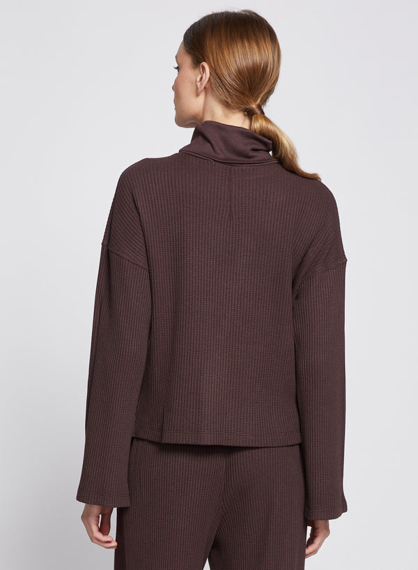 Stateside Luxe Thermal Turtleneck In Espresso