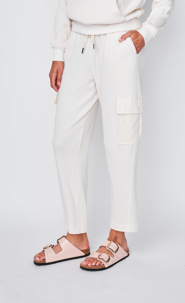 Stateside Micro Thermal Cargo Pants In Cream