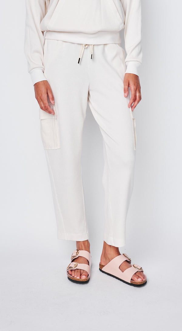 stateside Micro Thermal Cargo Pants in Cream