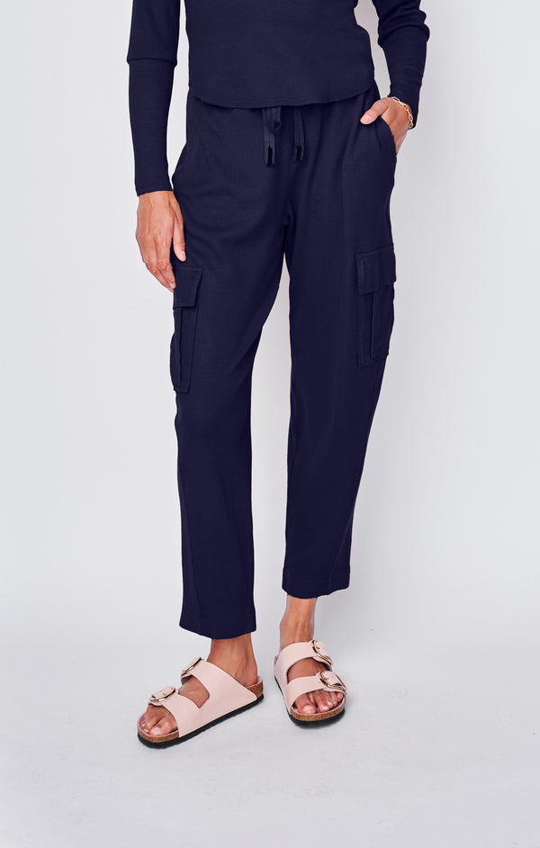stateside Micro Thermal Cargo Pants in New Navy