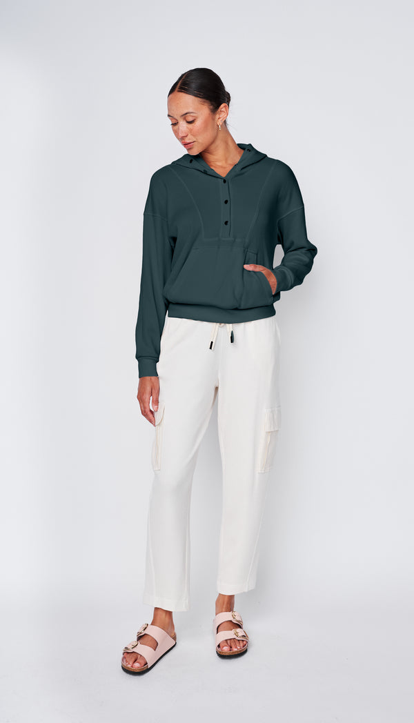 Stateside Micro Thermal Hood Pullover In Everfall