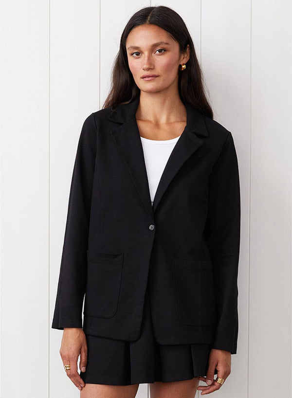 stateside Ponte Blazer in Black