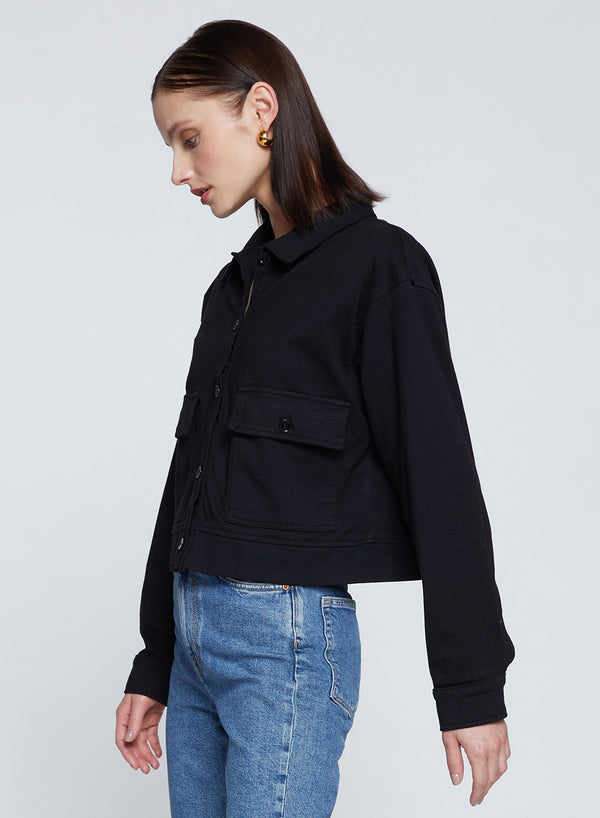 Stateside Ponte Cropped Jacket In Black