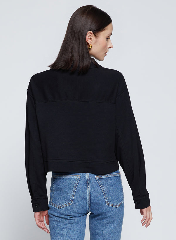 Stateside Ponte Cropped Jacket In Black