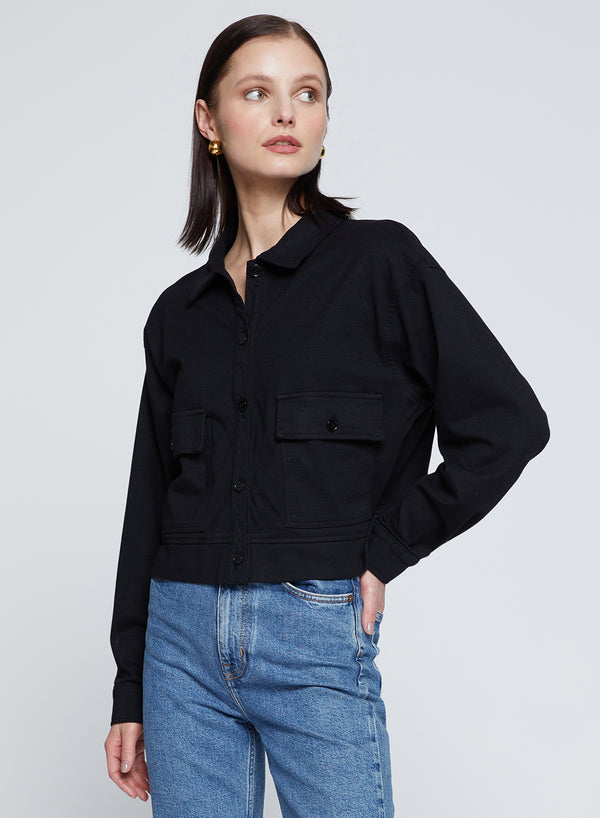 stateside Ponte Cropped Jacket in Black
