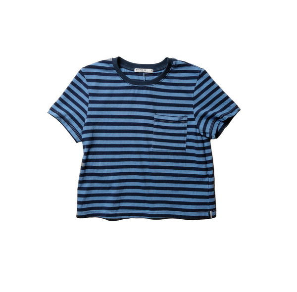 Stateside Preppy Stripe Boxy Tee In Blue Topaz
