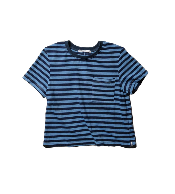 Stateside Preppy Stripe Boxy Tee In Blue Topaz