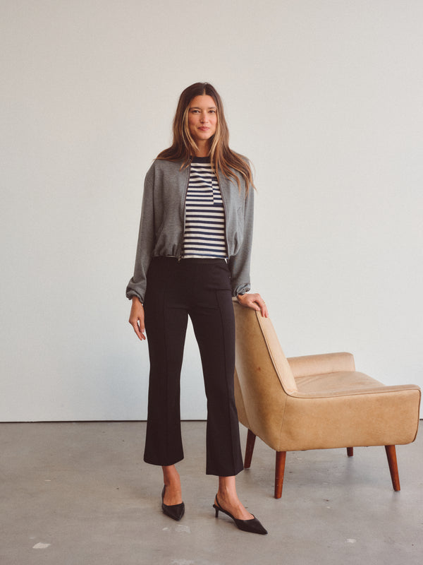 stateside Preppy Stripe Boxy Tee in Cream