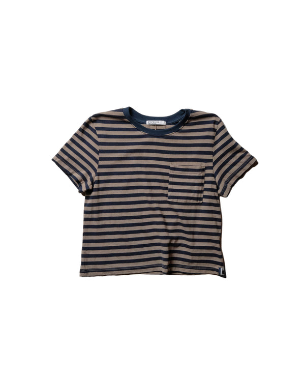 Stateside Preppy Stripe Boxy Tee In Thyme
