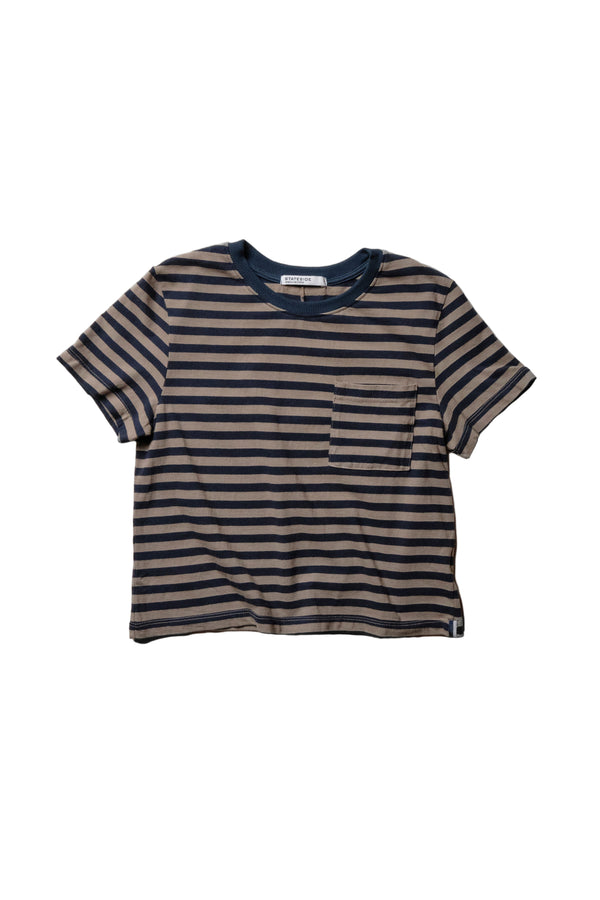 Stateside Preppy Stripe Boxy Tee In Thyme