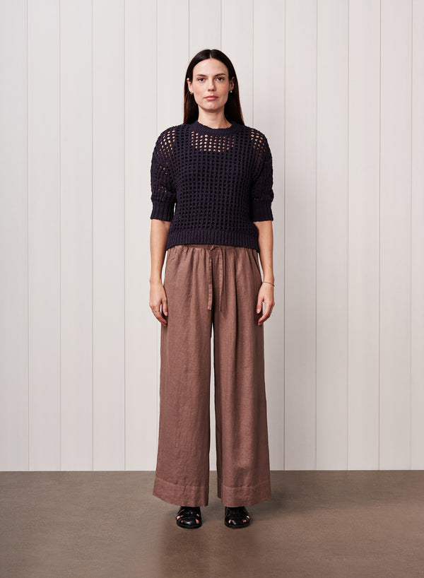 Stateside Puff Sleeve Sweater In New Navy