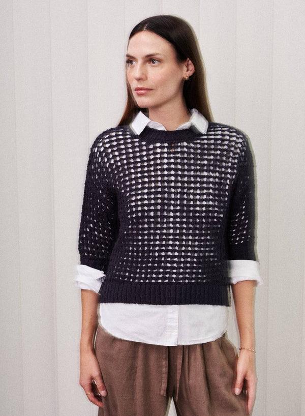 Stateside Puff Sleeve Sweater In New Navy