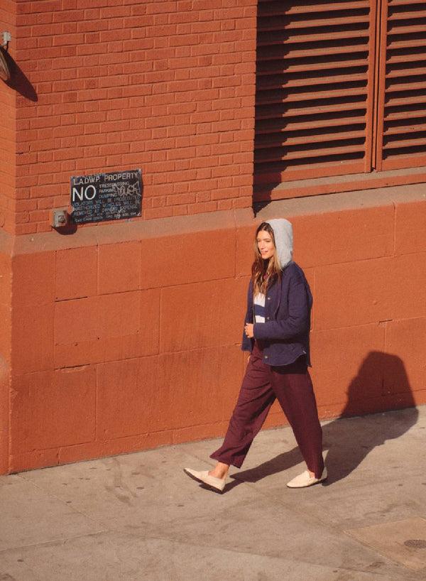 Stateside Quilted Hooded Jacket In New Navy