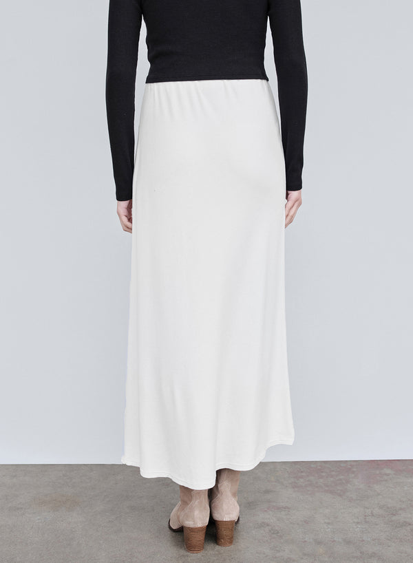 Stateside Rib Bias Cut Skirt In Cream