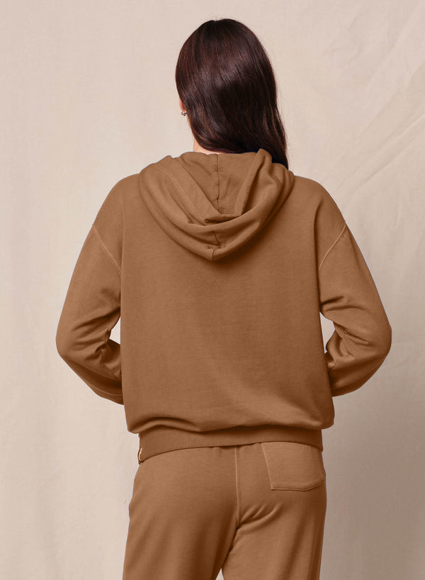 Stateside Softest Fleece Hood Pullover In Almond