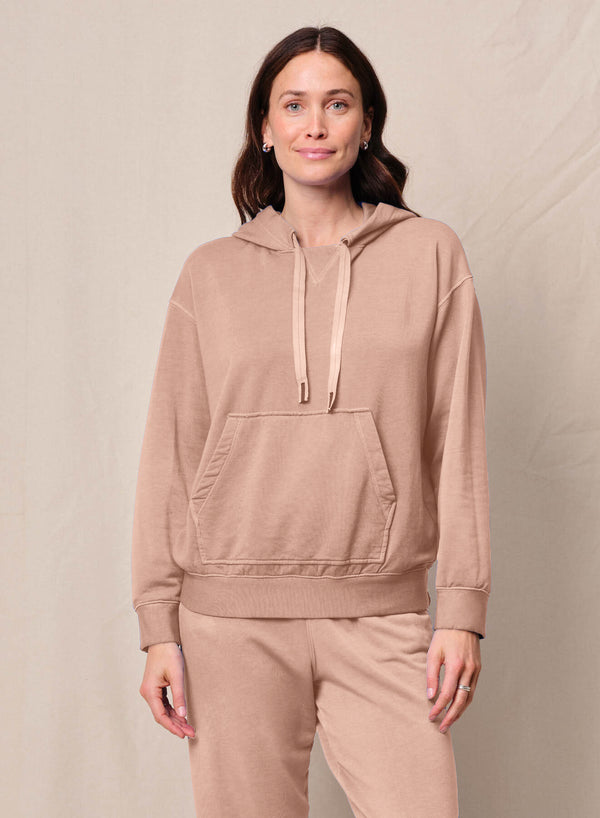 stateside Softest Fleece Hood Pullover in Almond