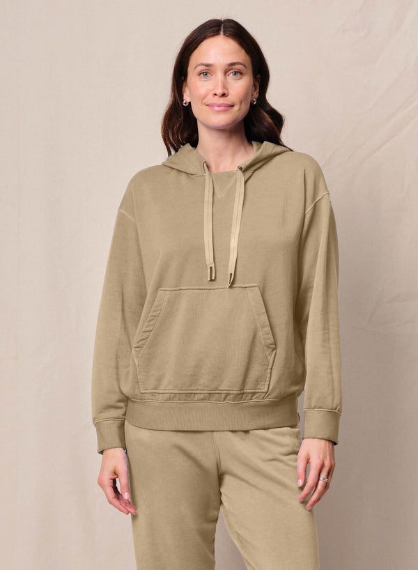 stateside Softest Fleece Hood Pullover in Bay Leaf