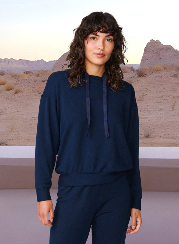 stateside Softest Fleece Hoodie in New Navy