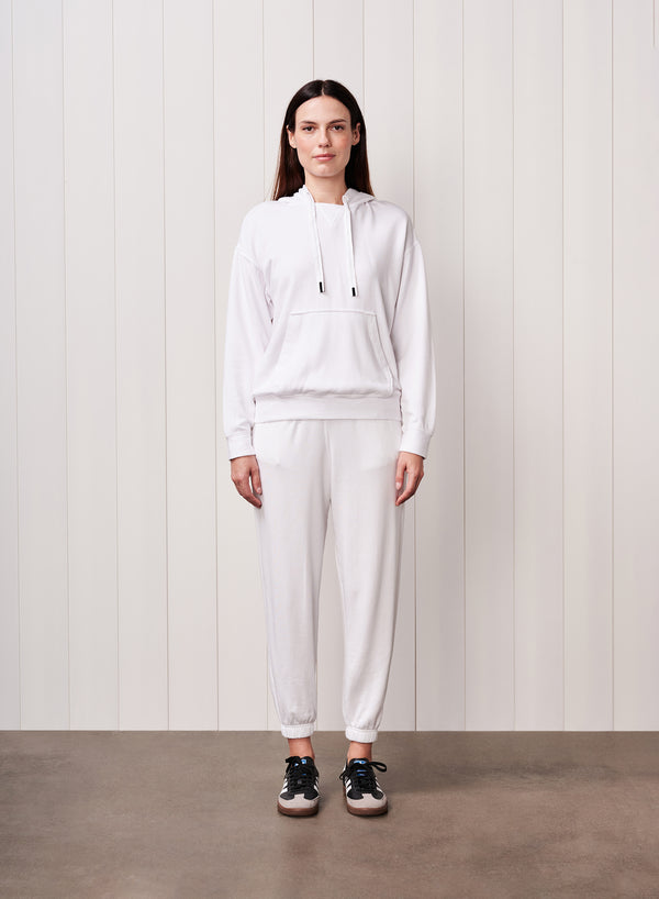 Stateside Softest Fleece Hoodie Pullover In White