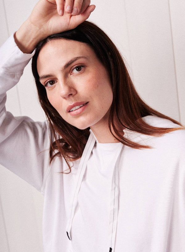 Stateside Softest Fleece Hoodie Pullover In White