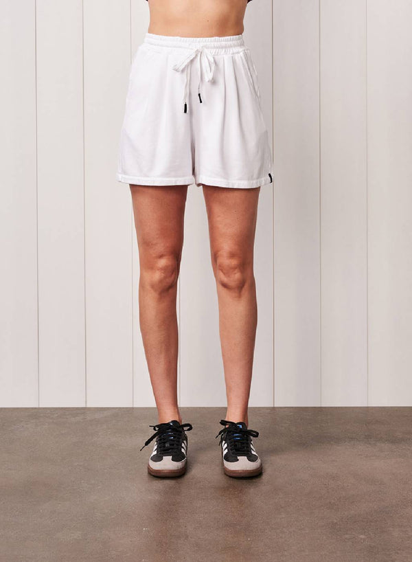 stateside Softest Fleece Pleated Short in White