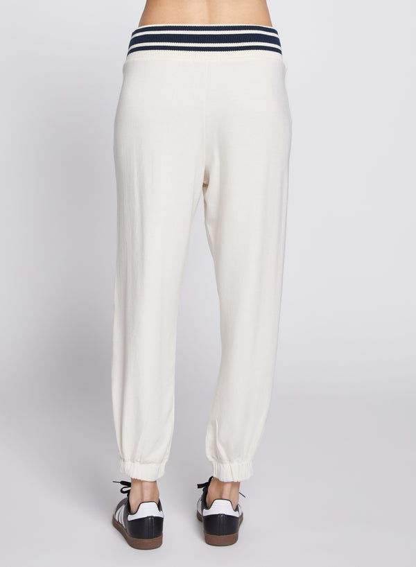 Stateside Softest Fleece Ribbed Pant In Cream