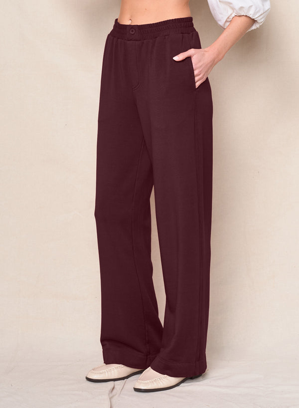 stateside Softest Fleece Trouser in Cabernet