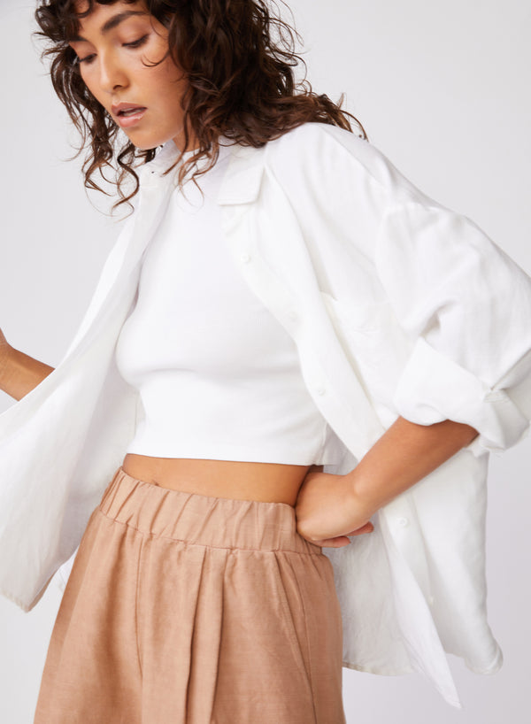 Stateside Stateside Linen Oversized Shirt In White