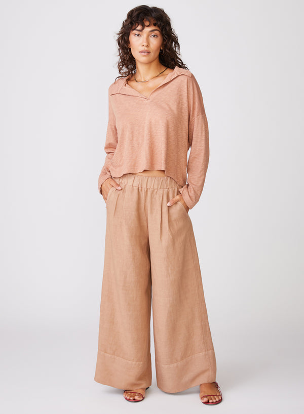 Stateside Stateside Linen Wide Leg Pant In Cafe