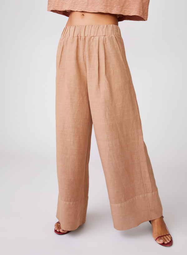 stateside Stateside Linen Wide Leg Pant in Cafe