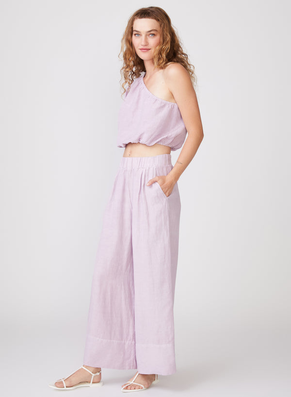 Stateside Stateside Linen Wide Leg Pant In Lilac