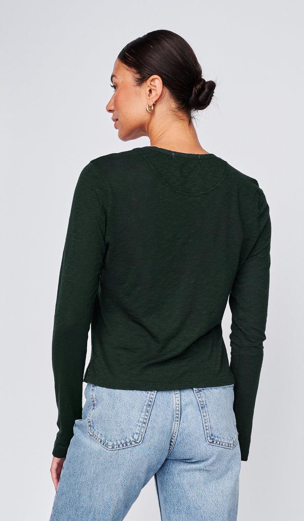 Stateside Supima Slub Jersey Henley In Everfall