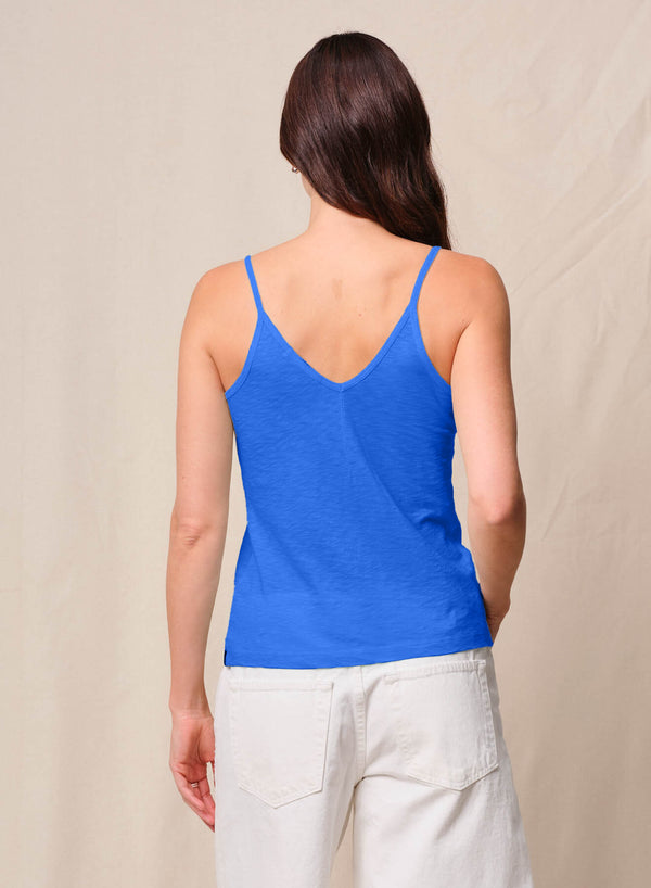Stateside Supima Slub Jersey V-Neck Cami In Cobalt