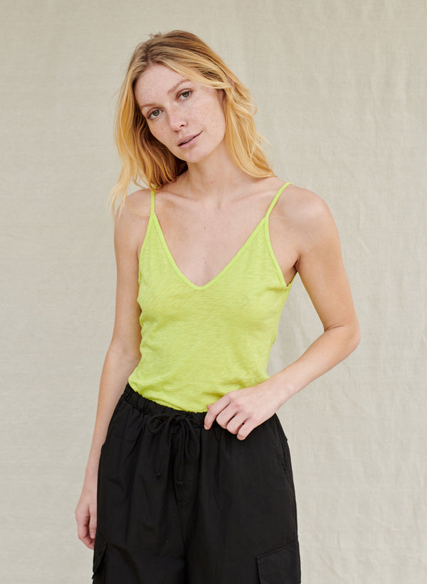 Stateside Supima Slub Jersey V-Neck Cami In Pear