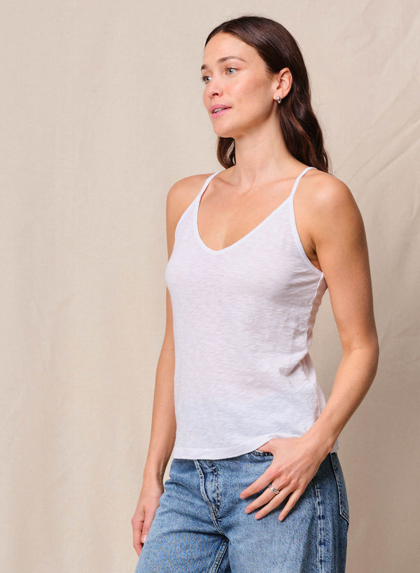 Stateside Supima Slub Jersey V-Neck Cami In White