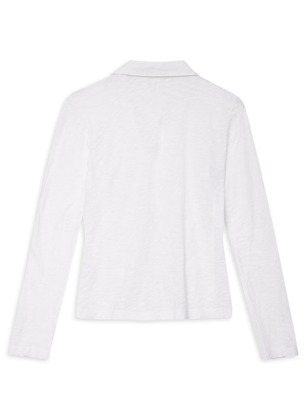 Stateside Supima Slub Ruched Front Shirt In White