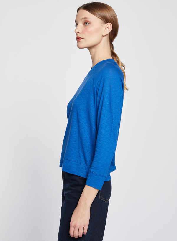 Stateside Supima Slub Sweatshirt Tee In True Blue
