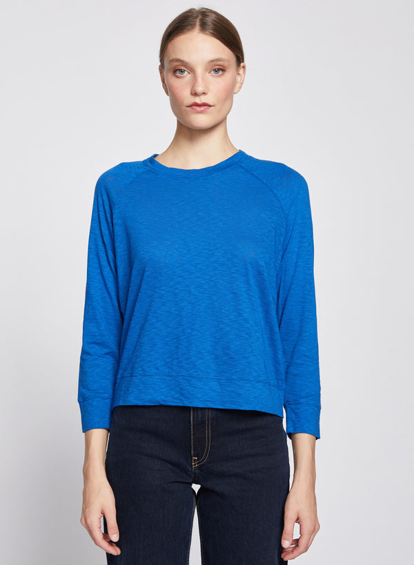 stateside Supima Slub Sweatshirt Tee in True Blue