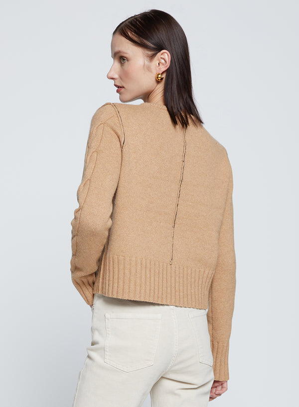 Stateside The Marlon Cable Knit Sweater In Toffee